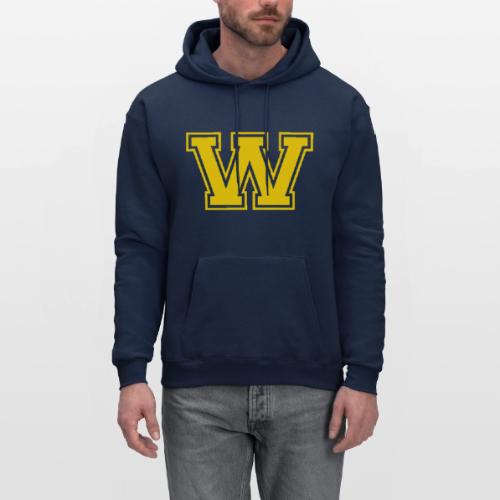 Letter W – Capital Athletic Alphabet Monogram - Men's Hoodie