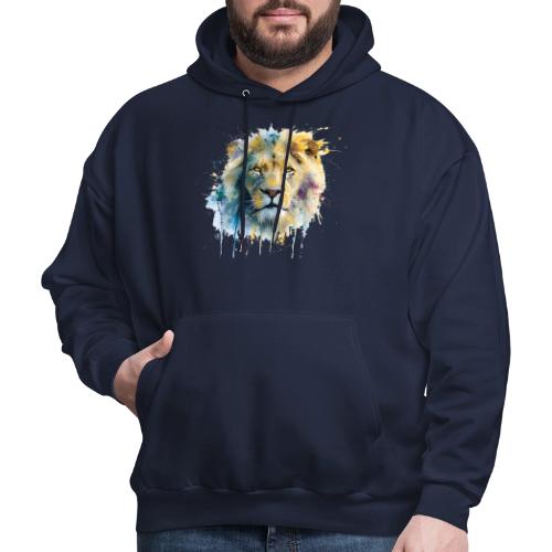 Splash-Art Lion Face - Men's Hoodie