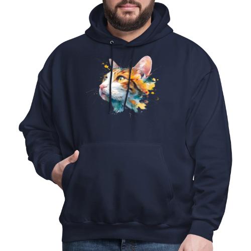 Cat: Feline Ink Burst - Men's Hoodie