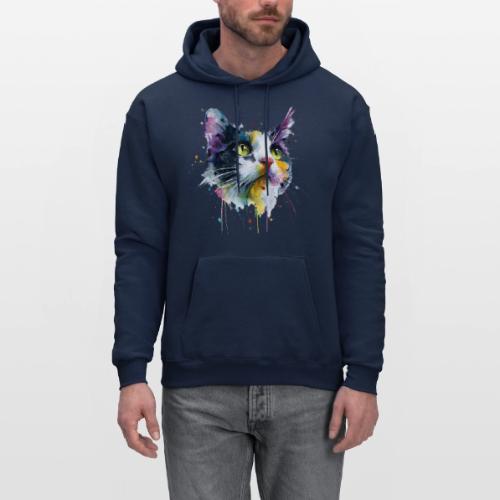 Cat: Painted Purr Expression - Men's Hoodie