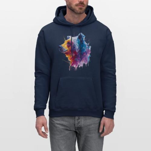 Watercolor Bear Portrait - Men's Hoodie