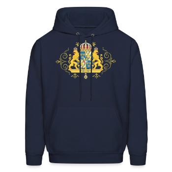 Sweden Swedish coat of arms - Men's Hoodie - navy - Front - Elias (183cm)