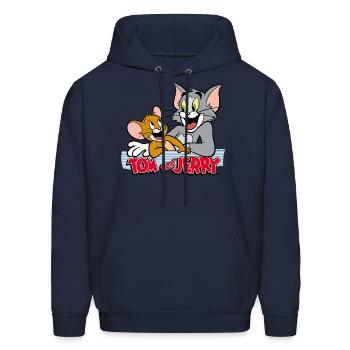 Tom and Jerry Happy Friends - Men's Hoodie - navy - Front - Elias (183cm)