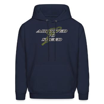 Addicted to speed, racetrack layout motorsport - Men's Hoodie - navy - Front - Elias (183cm)