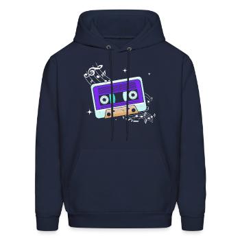 Old School Cassette Mixtape Music Lover - Men's Hoodie - navy - Front - Elias (183cm)