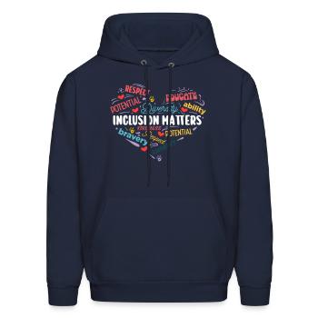 Inclusion And Equity For Inclusion Matters - Men's Hoodie - navy - Front - Elias (183cm)