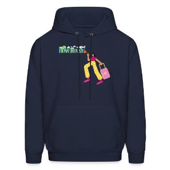 Adventure Awaits - Men's Hoodie - navy - Front - Elias (183cm)