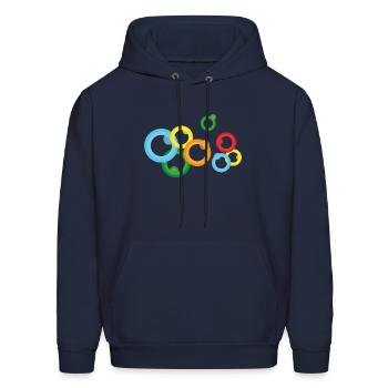 Bright circles - Men's Hoodie - navy - Front - Elias (183cm)