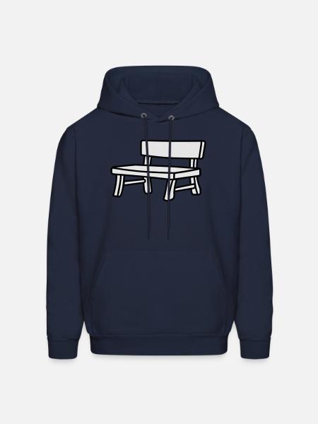 bench lineart - Men's Hoodie - navy