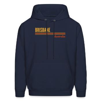 Brisbane Australia - Men's Hoodie - navy - Front - Elias (183cm)