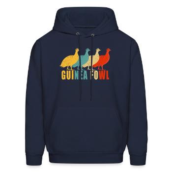 Guinea Fowl Vintage Retro Classic Pearl Hen Bird - Men's Hoodie - navy - Front - Elias (183cm)