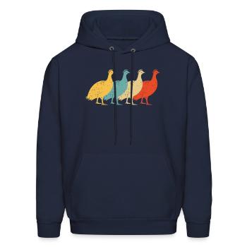 Guinea Fowl Vintage Retro Classic Pearl Hen Bird - Men's Hoodie - navy - Front - Elias (183cm)