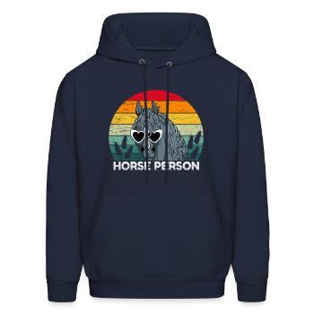 Horse Person - Men's Hoodie - navy - Front - Elias (183cm)