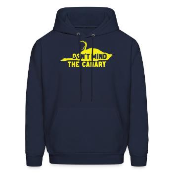 Don't Mind the Canary (yellow) - Men's Hoodie - navy - Front - Elias (183cm)