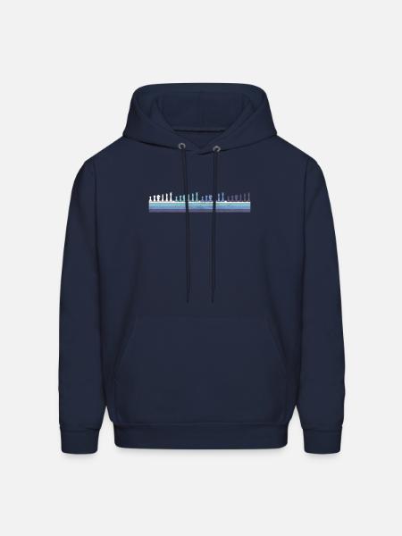 Gradient Chess Pieces Silhouette - Men's Hoodie - navy