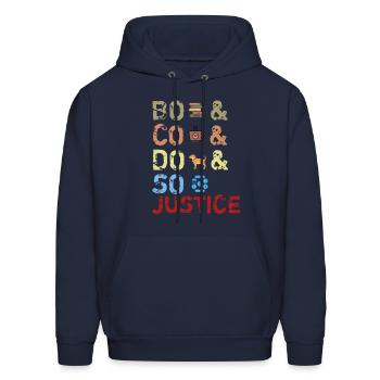 books and coffee and dogs and social justice - Men's Hoodie - navy - Front - Elias (183cm)