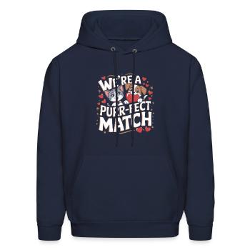 We're a Purrr fect Match - Men's Hoodie - navy - Front - Elias (183cm)
