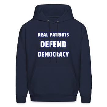 DEMOCRACY 3 - Men's Hoodie - navy - Front - Elias (183cm)
