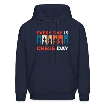 Every Day Is Chess Day - Men's Hoodie - navy - Front - Elias (183cm)