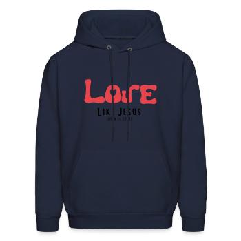Love like Jesus John 15 - Men's Hoodie - navy - Front - Elias (183cm)