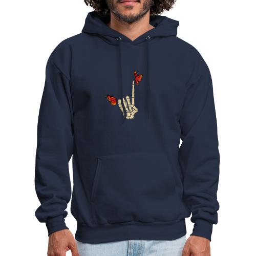 Skeleton Hand With Monarch Butterfly - Men's Hoodie