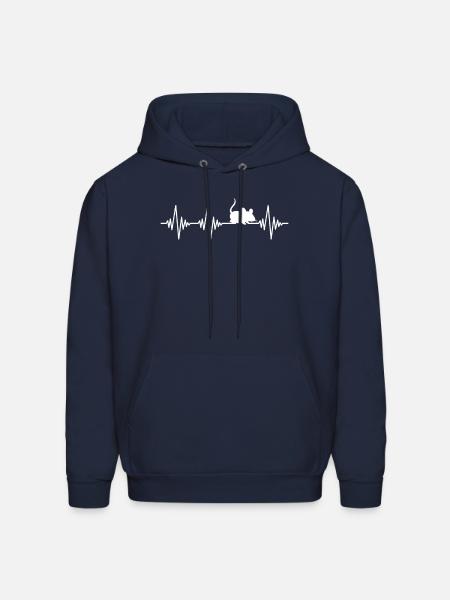 mouse heartbeat - Men's Hoodie - navy