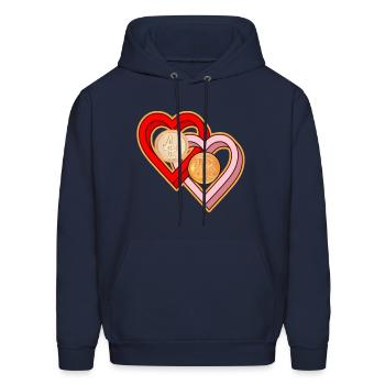 wax seal - Men's Hoodie - navy - Front - Elias (183cm)