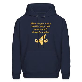 What do you call a tortilla chip that works out? - Men's Hoodie - navy - Front - Elias (183cm)