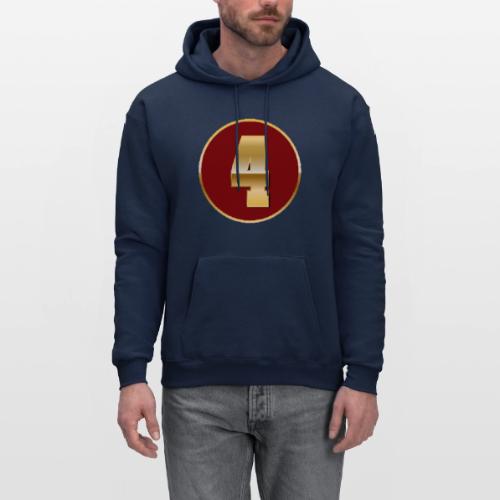 Number 4 in Gold Varsity Font - Men's Hoodie