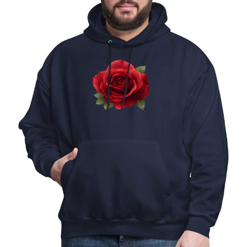Rose: Crimson Bloom Elegance - Men's Hoodie