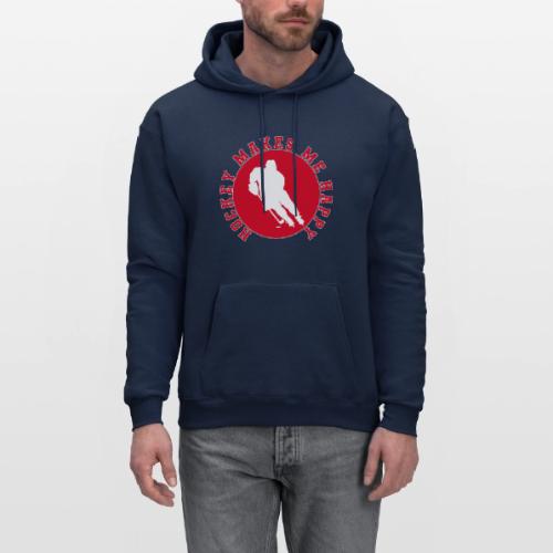 Hockey Makes Me Happy – Ice Hockey Fan Emblem - Men's Hoodie