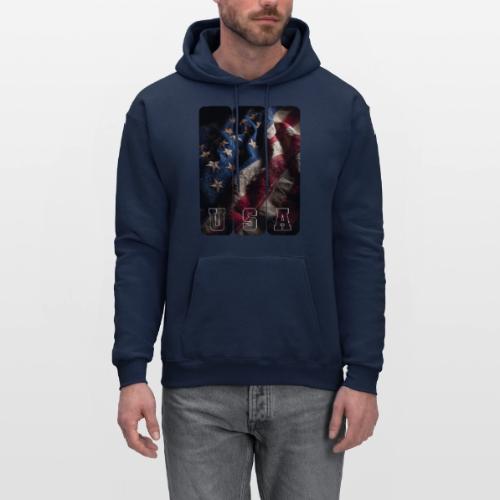 USA: Worn Stars and Stripes - Men's Hoodie