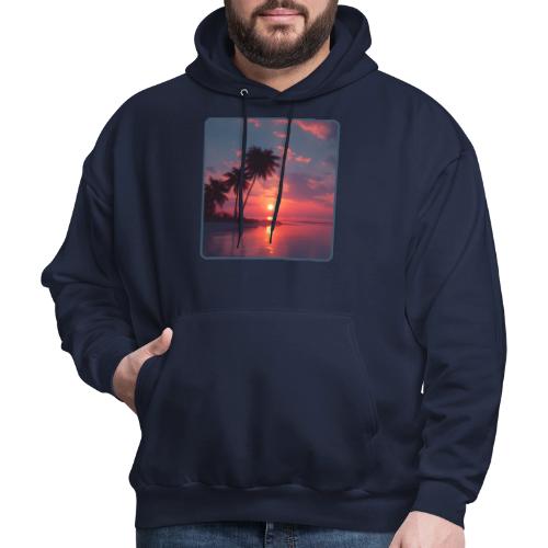 Tropical Sunset Ocean Reflection Design - Men's Hoodie