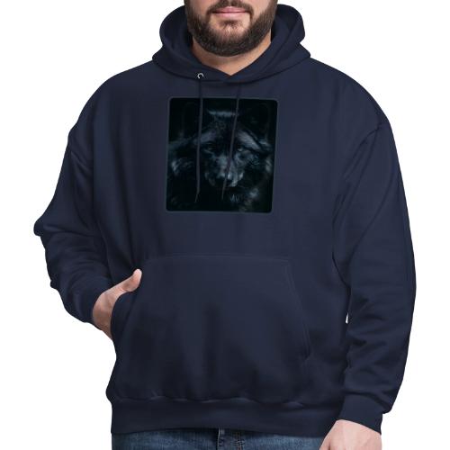 Black Wolf Intense Eyes Portrait Design - Men's Hoodie