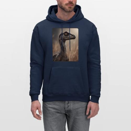 Velociraptor Feathered Portrait Design - Men's Hoodie
