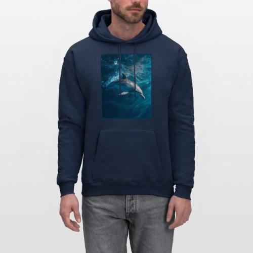 Dolphin Sunlit Ocean Serenity Design - Men's Hoodie