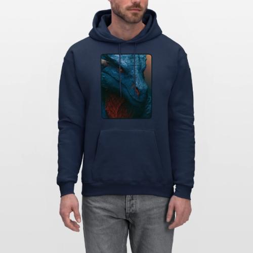 Turquoise Dragon Fire Eye Design - Men's Hoodie