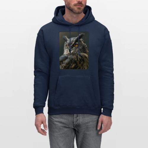 Eurasian Eagle Owl Portrait Design - Men's Hoodie