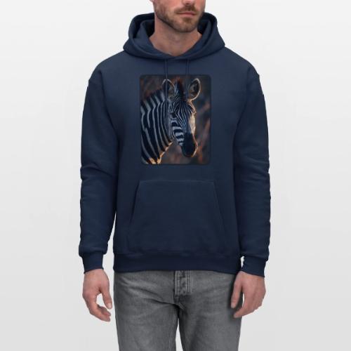 Majestic Zebra Sunset Portrait Design - Men's Hoodie