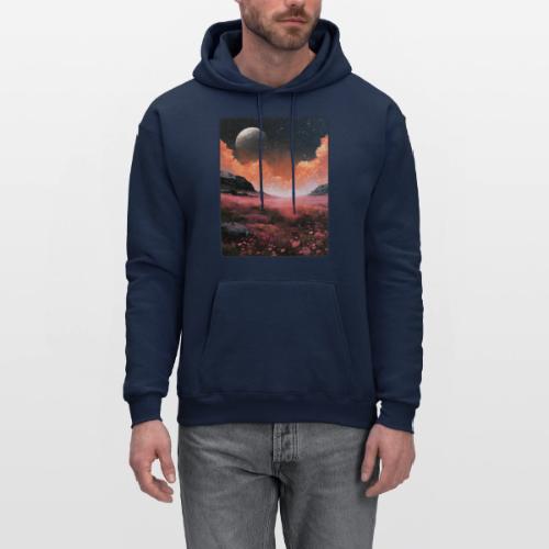 Moonlit Fantasy Flower Landscape - Men's Hoodie