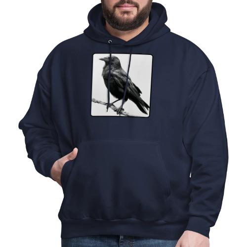 Raven Black and White Art Design - Men's Hoodie