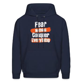 Fear Nothing, Conquer Everything - Men's Hoodie - navy - Front - Elias (183cm)