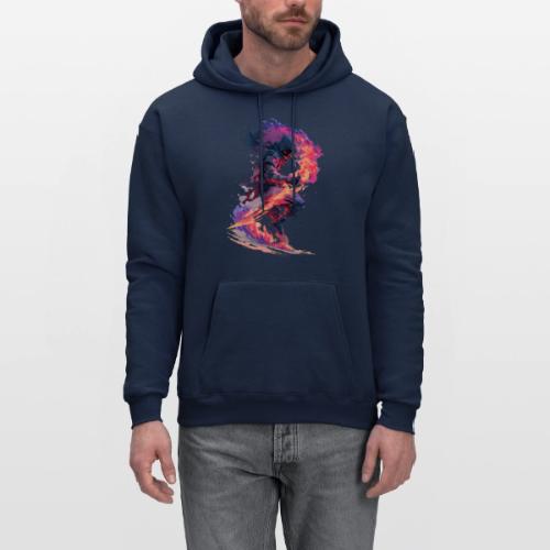 Flaming Ninja Warrior Fantasy Design - Men's Hoodie