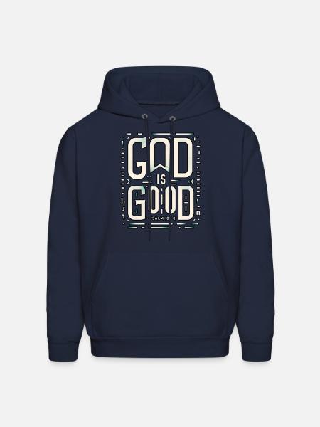 God is Good PSALMS 103:8 - Men's Hoodie - navy