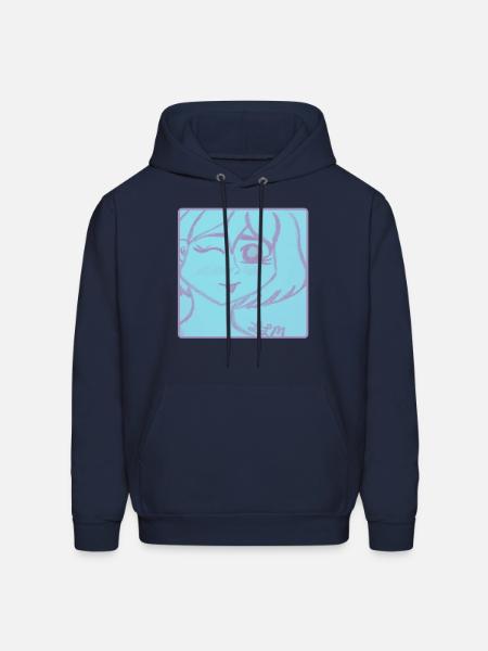 Cotton Candy Synth Girl - Men's Hoodie - navy
