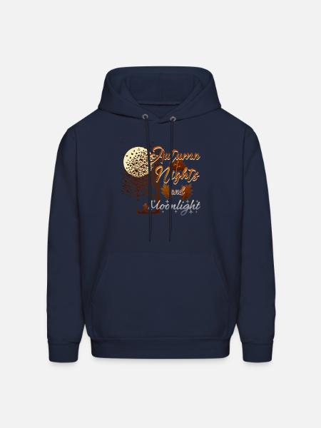 Autumn Nights and Moonlight - Men's Hoodie - navy