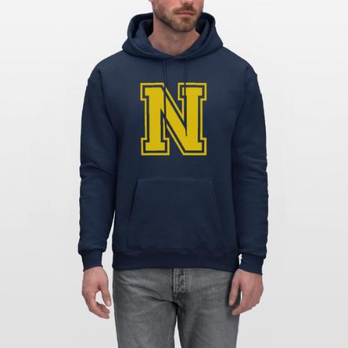 Letter N – Capital Athletic Alphabet Monogram - Men's Hoodie