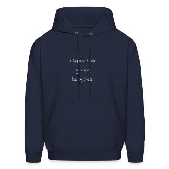 Happiness - Men's Hoodie - navy - Front - Elias (183cm)
