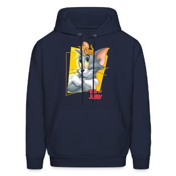 Tom and Jerry Portrait - Men's Hoodie - navy - Front - Elias (183cm)