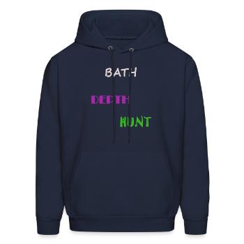 BATH DEPTH HUNT - Men's Hoodie - navy - Front - Elias (183cm)